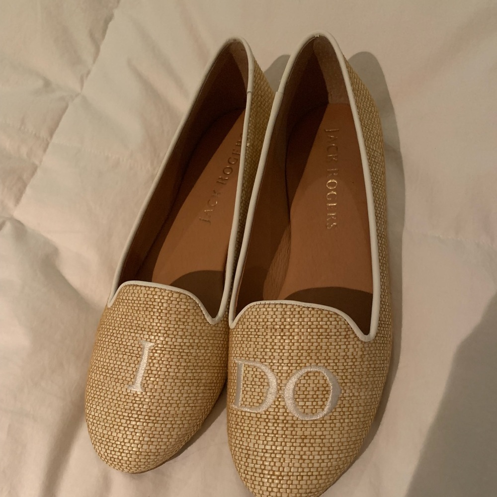 Jack Rogers raffia I DO Loafers worn once! Excellent Condition!